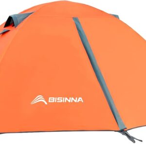 BISINNA 2/4 Person Camping Tent Lightweight Backpacking Tent Waterproof Windproof Two Doors Easy Setup Double Layer Outdoor Tents for Family Camping Hunting Hiking Mountaineering Travel