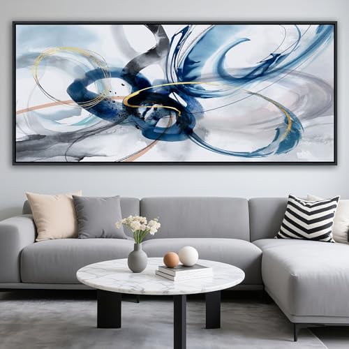 KLAKLA Abstract Wall Art 86x39 Inches - Huge Canvas Picture Wall Decor Living Room Oversized Artwork for Walls Bedroom Office Decoration Modern Frame Wall Art - Image 2
