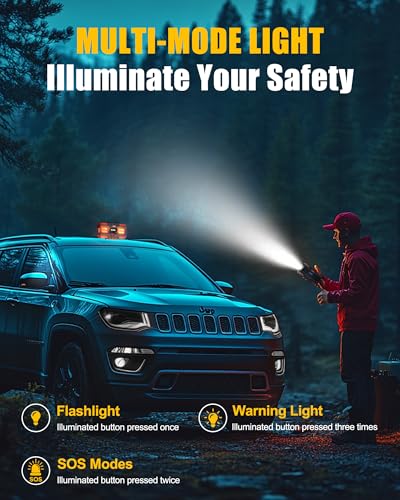 PJS06 Pro 6000A Car Jump Starter (All Gas & 12L Diesel), 74Wh Portable Power Bank with 40W Fast Charge, Smart LCD Voltage Display, Large Screen Warning Light, 10-Safety Protections - Image 5