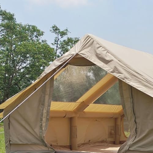 BOOMLATU Cotton Canvas Inflatable Tents for Camping with Stove Jack Hole and Cable,2/4/6 Person Tent with 2 Large TPU Skylights and Pump,Mesh Windows,Easy Setup 4 Season Glamping Tent - Image 8