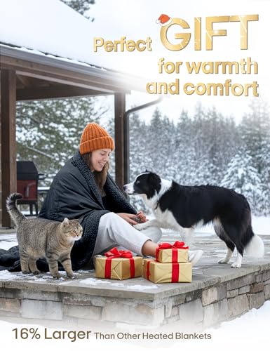 Ourea Battery Operated Heated Blanket for Outdoor Use-Rechargeable 12v Cordless Heated Blanket with 3 Heating Levels, Includes 20000mAh Power Bank, Portable for Camping, Car, Stadium, Indigo - Image 7