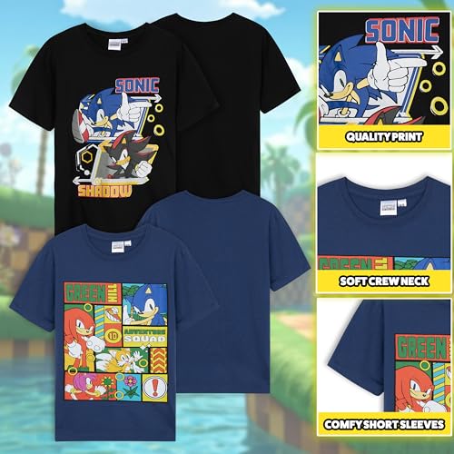 Sonic The Hedgehog Boys T Shirts 2 Pack Short Sleeve Tshirt Soft Breathable Tops (4-5 Years, Multi, 2) - Image 4