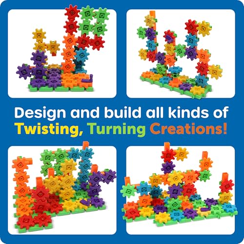 Learning Resources Gears! Gears! Gears! 100-Piece Deluxe Building Set -STEM Activities, Fine Motor Skills, Toddler Explorer Kit, Science and Construction, Boys and Girls Gifts - Image 7