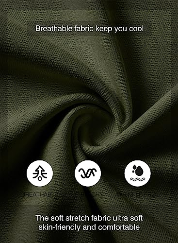 JMIERR Men\'s 3 Pack Cotton Hipster Hip Hop Longline Crewneck T-Shirt, Short Sleeve Gym Workout Athletic T Shirts for Men Pack,M, Black/Light Grey/Army Green - Image 6