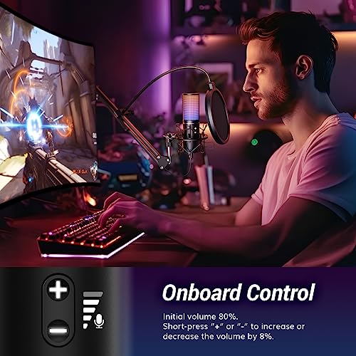 TONOR USB Podcast Microphone, Gaming PC Studio Streaming Mic Kit for PS4/5/Discord/Twitch Gamer, Recording Condenser Equipment Cardioid Microfono for Singing, YouTube, with Adjustable Arm Stand, Q9S - Image 6