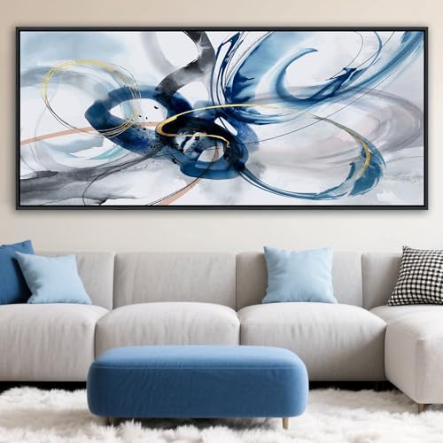 KLAKLA Abstract Wall Art 86x39 Inches - Huge Canvas Picture Wall Decor Living Room Oversized Artwork for Walls Bedroom Office Decoration Modern Frame Wall Art - Image 5