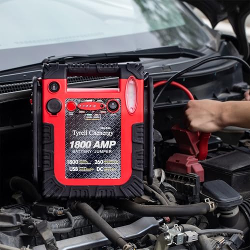 Tyrell Chenergy New Upgrade 1800A Car Battery Jump Starter with Air Compressor, 20000mAh 12V Auto Lead-Acid Battery Booste, 260PSI Tire Inflator (Up to 8.0L Gas/Diesel) with LED Light & USB - Image 2