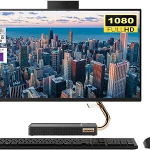 Lenovo IdeaCentre 5 23.8″ FHD All-in-One Desktop, Intel Core i5-10400T Processor, 64GB RAM 1TB SSD, WiFi 6, Bluetooth, Webcam, Wireless Keyboard & Mouse, Windows 10 pro, Black