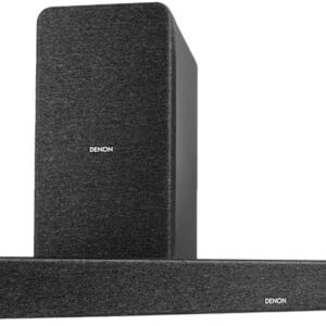 Denon DHT-S517 TV Sound Bar with Subwoofer, 3D Surround Sound, Dolby Atmos, Wireless Subwoofer, HDMI eARC, Wireless Music Streaming via Bluetooth, Quick Setup, Wall-Mountable