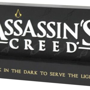 NEAMEDIA THE CHARACTER COMPANY Assassin’s Creed Original Logo Gaming Lamp, Black, LED, Mood Light, Rechargeable, 22cm x 5cm x 8cm