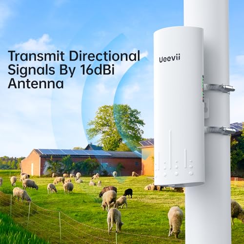 Wireless Bridge, UeeVii CPE820 5.8G Point to Point for Starlink WiFi Extender Signal Booster with 16dBi Antenna, Long Range Up to 3KM, Plug and Play,24~48V PoE, IP65 Waterproof for Barn Shop,2-Pack - Image 4