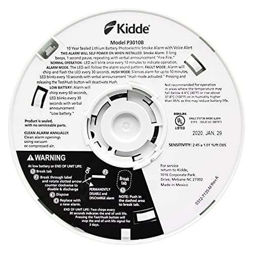 Kidde Smoke Detector, 10-Year Battery, Photoelectric Sensor Smoke Alarm, White - Image 5