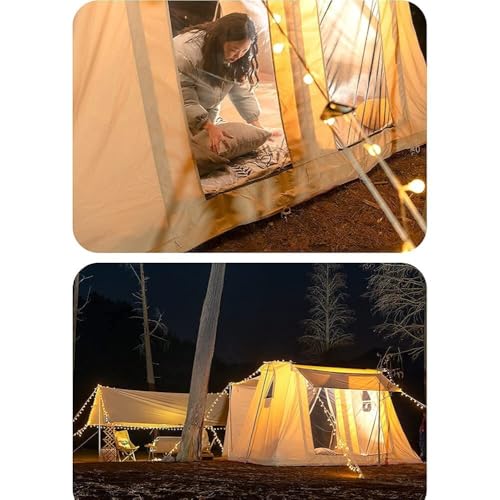 Cotton Canvas Cabin Tent Family Camping, Hiking, Picnic, and Party, Breathable, Multifunctional Design with Carrying Bag - Image 7