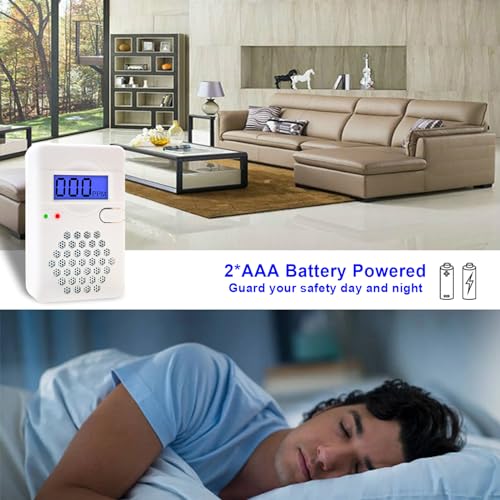Carbon Monoxide Detectors,Battery Operated Mini CO Alarm Detector Monitor with Digital Display and Sound Warning for Home,Office,Travel (Batteries NOT Included) - Image 7