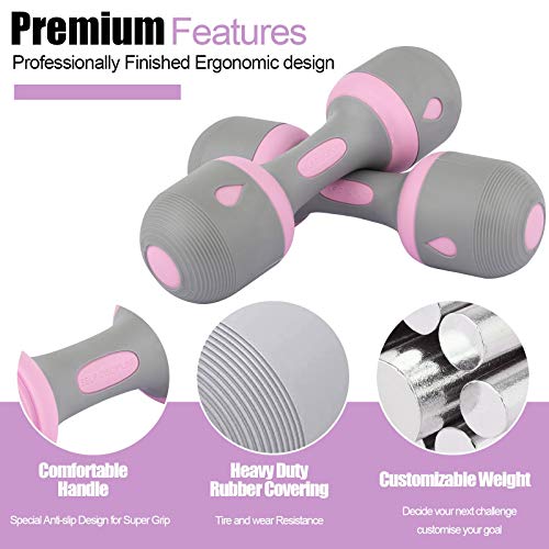 Adjustable Hand Dumbbells for Women - 1 Set Portable Rubber Fitness Equipment, Suitable for Home Workout Dumb Sets Women - Image 8