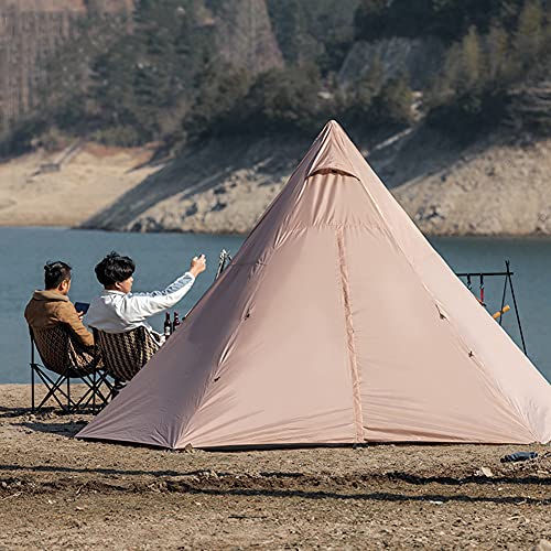 QZQHNYJ Outdoor Indian Tent Ultralight Teepee Tent Family Pyramid Tent for Backpacking, Camping, Hiking, Bushcraft, Travel, Winter Camping (Khaki 460X460X300C - Image 9