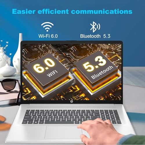 HP 17 Inch Laptop 2025, 17.3" FHD IPS Display, 64 GB RAM, 2 TB SSD, AMD Ryzen 5 7430U, AMD Radeon Graphics, Copilot-AI, Wi-Fi 6, Long Battery Life, Anti-Glare, Windows 11 Pro, w/Accessories - Image 7