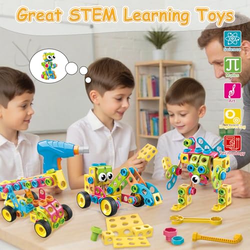 199PCS Building Blocks STEM Toys for 3 4 5 6 7 8+ Year Old Boy Girl Birthday Gifts Preschool Educational Building Toys for Kids Ages 3-5 4-8 5-7 6-8 Erector Sets Stem Kits Activities Creative Games - Image 4