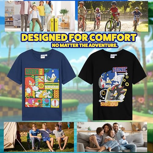 Sonic The Hedgehog Boys T Shirts 2 Pack Short Sleeve Tshirt Soft Breathable Tops (4-5 Years, Multi, 2) - Image 2