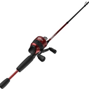 Zebco 33 Custom-Z Spincast Reel and 2-Piece Fishing Rod Combo, 6-Foot Fiberglass Rod with Split-Grip EVA Handle, Quickset Anti-Reverse Fishing Reel with Bite Alert