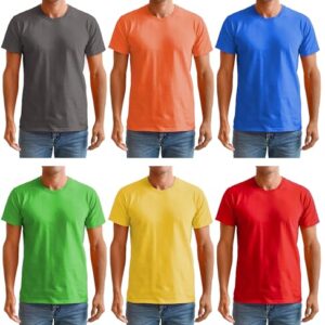 BILLIONHATS Men’s Cotton T-Shirt 6 Pack, Big Tall Short Sleeve Lightweight Tees for Men, Packs of Bulk T-Shirts
