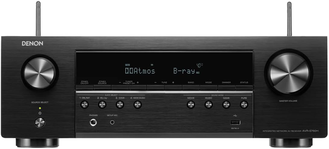 Klipsch Reference R-52C Center Channel Home Speaker, Black Bundle with R-52C Center Speaker, R-12SW 12" 400W Powered Subwoofer, R-41M Bookshelf Speakers, 5.2-Channel 8K Receiver - Image 5