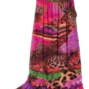 Sweet Heart Rose Big Girls’ Short Sleeve Maxi Dress with Attached Belt, Pink/Purple, 8