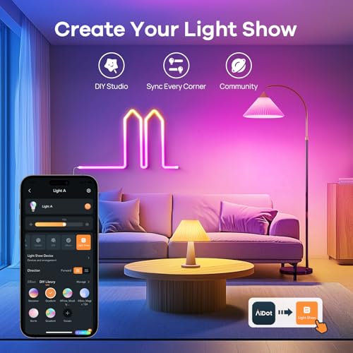 OREiN Matter Smart Light Bulb, 1600 Lumens 100W Equivalent Smart Light Bulbs, Color Changing Light Bulbs Work with Apple Home, Alexa, Google Home, SmartThings, A21 Smart Bulbs 2.4Ghz WiFi, 2Pack - Image 8