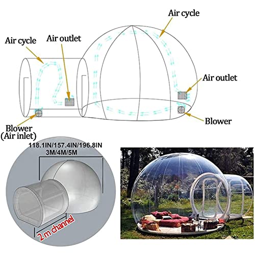 VICIYOO Outdoor Inflatable Bubble House Dome Tent, Transparent Bubble House Dome Luxury Gazebo Camping Tent, 3-5 Persons Tent Rainproof Indoor Outdoor Camping Star Tent - Image 2