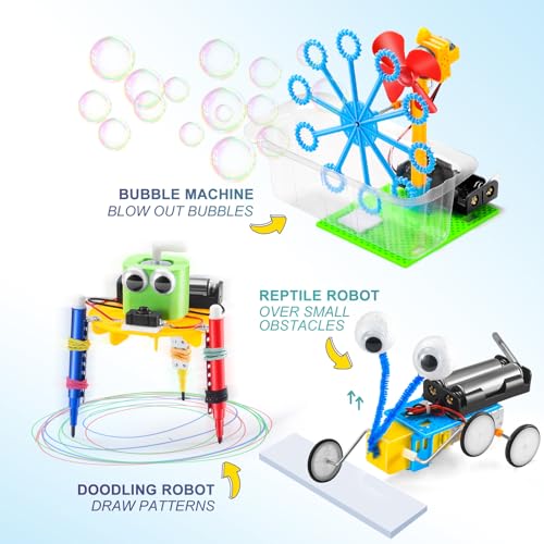 BeAndge STEM Robotics Kit - 6 Set STEM Toys for Ages 8-13, Science Kits Arts and Crafts for Kids Ages 8-12, Boys Gifts for 6 7 9 10 Year Old, Engineering Science Robot Building Toys for Kids 6-8 9-12 - Image 2
