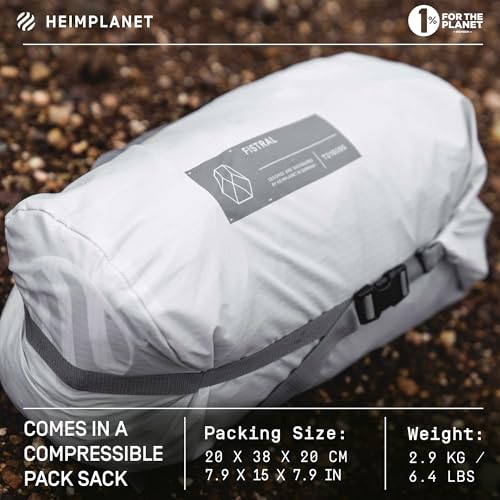 HEIMPLANET Fistral V2, 1-2 Person Inflatable Camping Tent, All Season, 31 sq ft, 2 Rooms, 2 Vestibules, Waterproof, 5000mm, No Tent Poles Required, Supports 1% for The Planet - Image 6