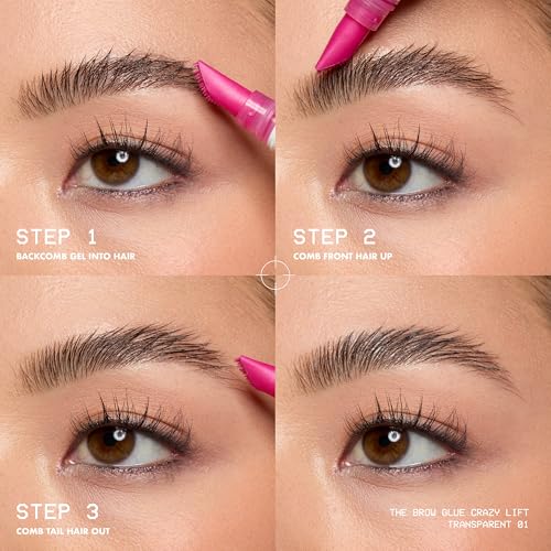 NYX PROFESSIONAL MAKEUP The Brow Glue Crazy Lift, Brow Lamination Gel with 16HR Strong Hold & Built-In Styling Comb - Clear Eyebrow Gel - Image 6