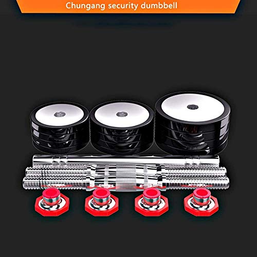 Gym Bench Men's Fitness Dumbbell Set Adjustable Weight Stainless Steel Dumbbells with Silicone Cover and Diamond Grain Non-Slip Handle Ideal Strength Training Equipment Size:30kg - Image 6