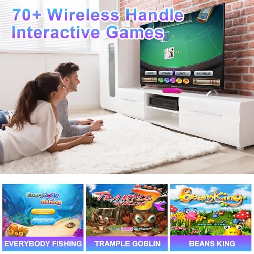 YRPRSODF TV Game Console Built in 100+ Games, Handheld Video Game Machine with 2.4G Wireless Gamepad Somatosensory Control, HD Plug and Play, Home Interactive& Puzzle Games, Red - Image 6
