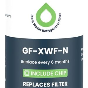 GLACIER FRESH Water Filter Compatible with XWFE (Built-in CHIP), Replacement for GE XWFE, XWF Refrigerator Water Filter NSF/ANSI 42 Certification Pack of 1