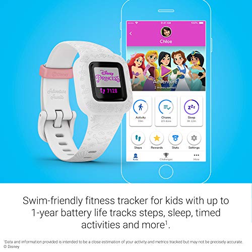 Garmin vivofit jr. 3, Fitness Tracker for Kids, Swim-Friendly, Up to 1-Year Battery Life, Disney Princess - Image 3