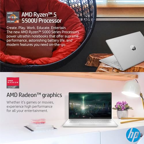 HP 2024 New 17 inch Laptop, AMD Ryzen 5 5500U 6-Cores Processor(Beat i7-1250U), 17" FHD (1080p) IPS Display, 64GB RAM, 2TB SSD, Fingerprint Reader, Windows 11 Pro, w/WOWPC Recovery USB - Image 6