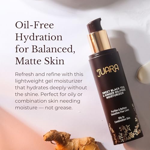 JUARA: Sweet Black Tea & Ginger Oil-Free Moisturizer Lightweight Face Gel Cream with Hyaluronic Acid - Mattifying Hydration for Oily, Combination & Acne-Prone Skin - Pore Refining Treatment -1.7oz - Image 2