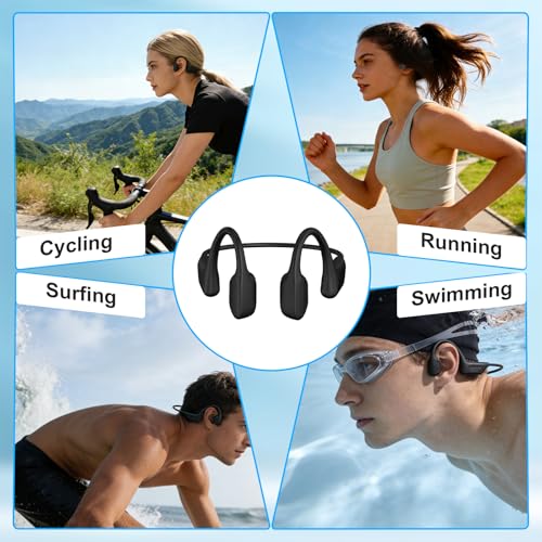 Fanisic 2026 Latest Swimming Headphones/Earbuds, Bluetooth 6.0 & MP3 with 32GB Memory IPX8 Waterproof Bone Conduction Headphones, Underwater Open Ear Headphones Secure Fit for Surfing Cycling Running - Image 9