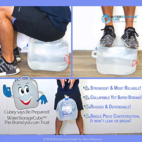 WaterStorageCube BPA-Free Collapsible Water Container with Spigot, Camping Water Storage Carrier Jug for Outdoors Hiking Backpack & Survival Kit, Foldable Portable Water Canteen (8-Pack) - Image 6