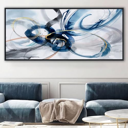 KLAKLA Abstract Wall Art 86x39 Inches - Huge Canvas Picture Wall Decor Living Room Oversized Artwork for Walls Bedroom Office Decoration Modern Frame Wall Art - Image 4
