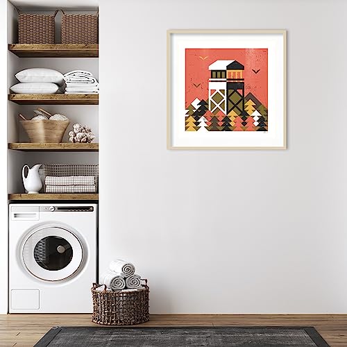 Amanti Art Framed Wall Art Print 41x41 Forest Firewatch by Robert John Paterson, Abstract Wall Art, Mid Century Modern Decor, Oversize Poster Painting Artwork for Living Room, Bedroom, Bathroom, - Image 5