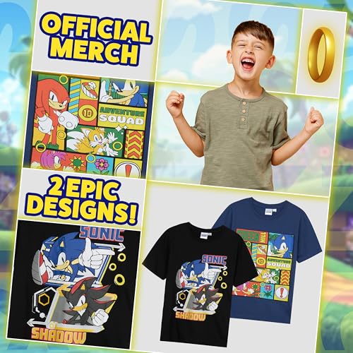 Sonic The Hedgehog Boys T Shirts 2 Pack Short Sleeve Tshirt Soft Breathable Tops (4-5 Years, Multi, 2) - Image 3