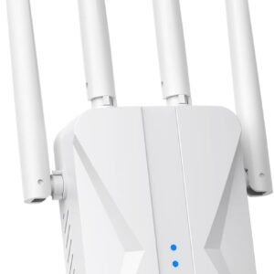 WiFi Extender Signal Booster, 2025 WiFi Extender AC1200Mbps Dual Band (5.8GHz/2.4GHz), WiFi Booster with Ethernet Port for Home Covers up to 10000 Sq.ft, Compatible with More Devices