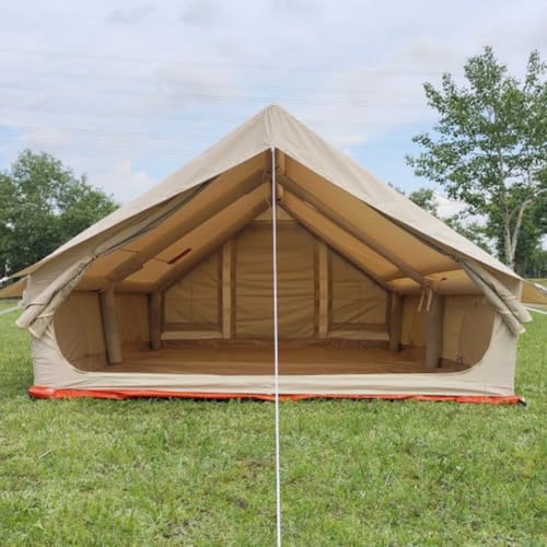 BOOMLATU Cotton Canvas Inflatable Tents for Camping with Stove Jack Hole and Cable,2/4/6 Person Tent with 2 Large TPU Skylights and Pump,Mesh Windows,Easy Setup 4 Season Glamping Tent - Image 4