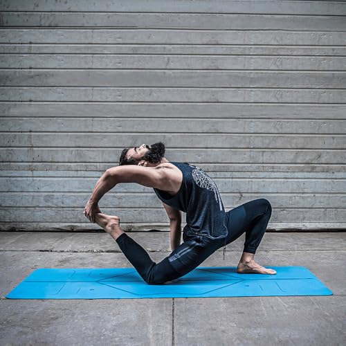 LIFORME Yoga Mat & Travel Mat & Yoga Pad Bundle Pack – Patented Alignment System, Eco-Friendly, Non-Slip Warrior-Grip, Made with Natural Rubber, Thick, Sweat Resistant, Comfortable - Blue/Blue/Blu - Image 3