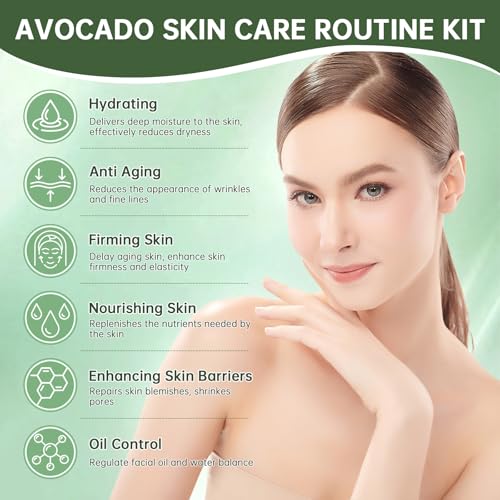 Avocado Skin Care Set, Skincare Gifts Kits For Hydrating Skin, Anti Aging Facial Kit For Women With Facial Cleanser, Toner, Face Serum, Lotion, Face Cream, Eye Cream. (6 Pieces) - Image 5