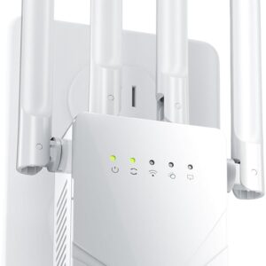 2026 WiFi Extender Signal Booster for Home, 15555 Sq.ft Long Range Internet Repeater-95% Faster,Strongest Wireless Router Amplifier w/Ethernet Port,Mesh Wi-Fi Repeater Support 99% Devices,1-Tap Setup
