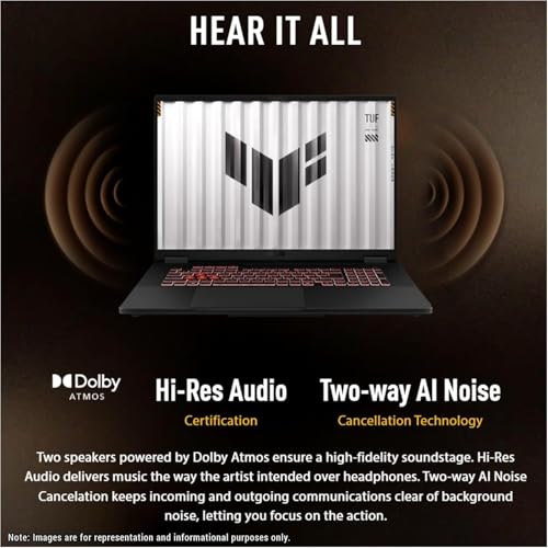 ASUS TUF Gaming Laptop A18 inch - AMD Ryzen 7 260 Beat i9-13905H - NVIDIA RTX 5060-18" WUXGA Display 144Hz - 64GB RAM - 4TB PCIe SSD -RGB Backlit Keyboard - Thunderbolt 4 - FHD Camera - HDMI Cable - Image 7