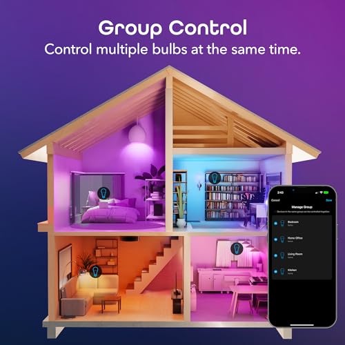 Geeni Prisma Plus 800 Dimmable Smart Light Bulbs with 2.4 GHz Wi-Fi Connectivity – Color-Changing & Tunable White, A19 LED Smart Bulb – Works with Alexa & Google, 4-Pack - Image 5